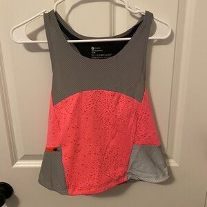 Oiselle Pink and Gray Tank Top